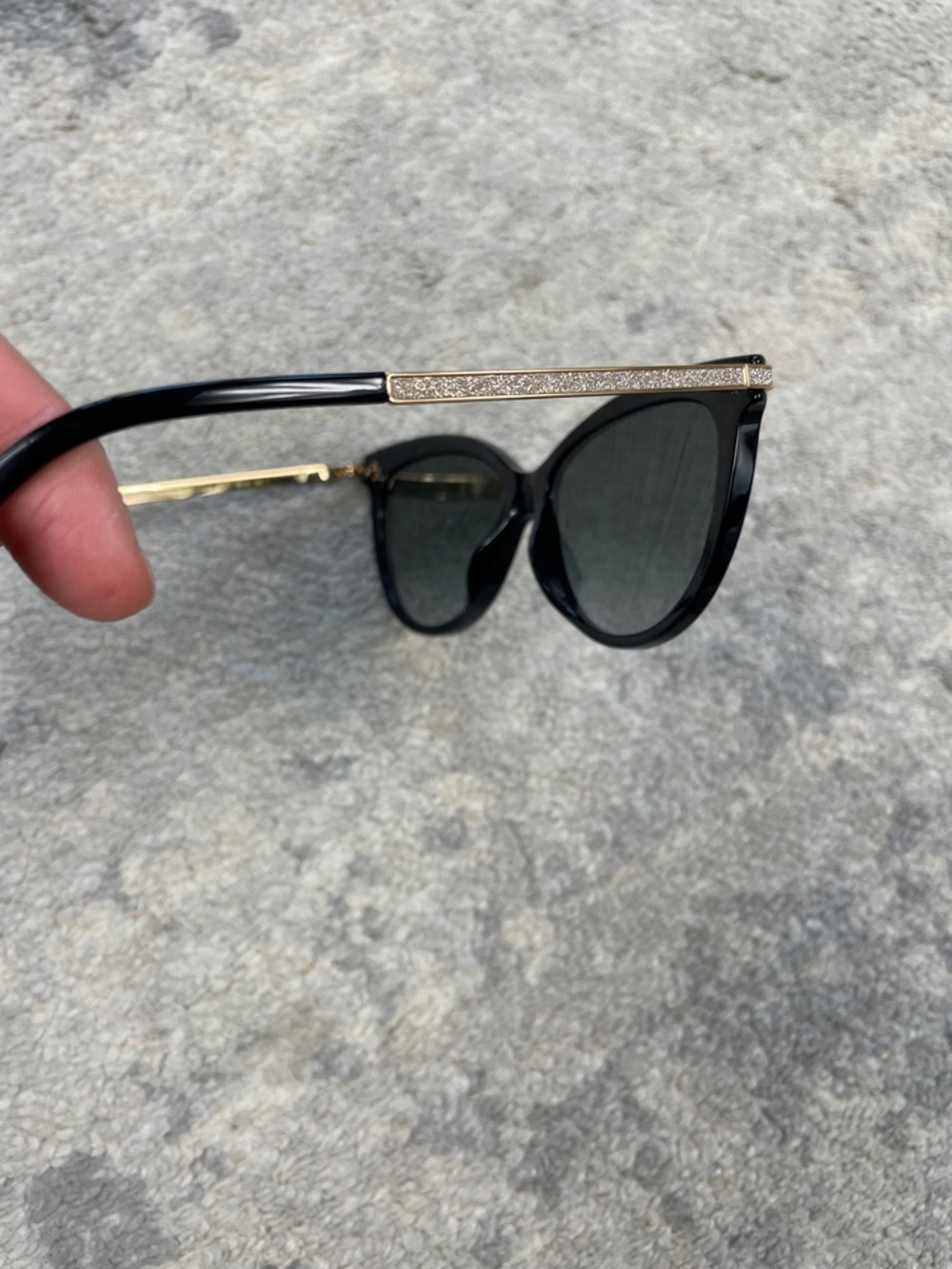 New Jimmy Choo Grey Gradient Cat Eye Ladies Sunglasses Axelle Black - Picture 14 of 16